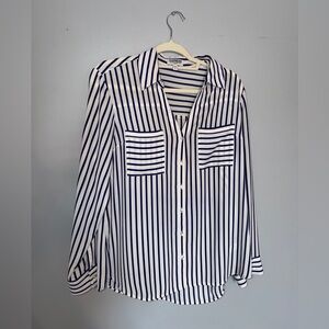 Express Navy and White Portofino Shirt